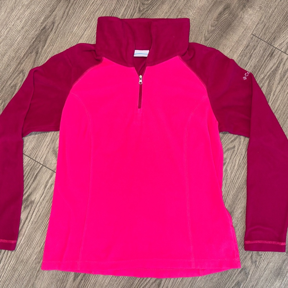 Columbia Women’s Pink & Red Arctic Air Quarter Zip Fleece